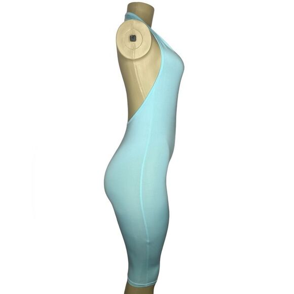 Stylish Blue Halter Romper - Picture 4 of 8